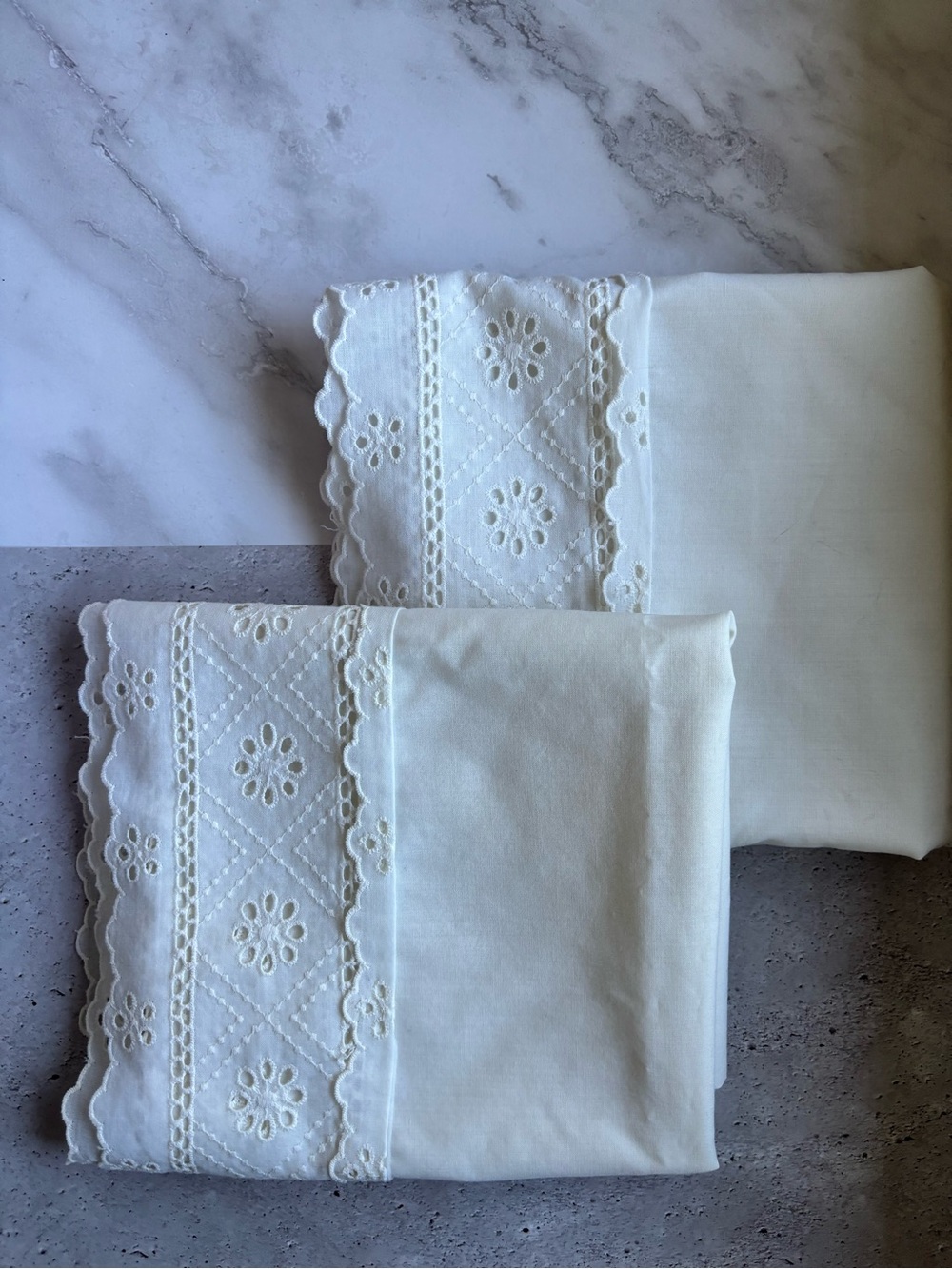 JCPenney Classic White Eyelet Pillowcases - standard, set of 2